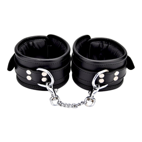 Bound Leather Wrist Restraints (Black) – Adjustable Padded Leather Restraints > Bondage Gear > Restraints