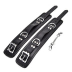 BOUND Leather Ankle Restraints – Adjustable Padded Leather Restraints with Silver Trims and Detachable Chain > Bondage Gear > Restraints