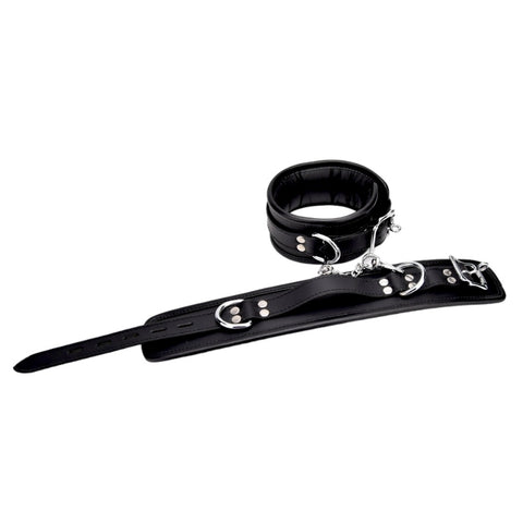 BOUND Leather Ankle Restraints – Adjustable Padded Leather Restraints with Silver Trims and Detachable Chain Default Title Restraints