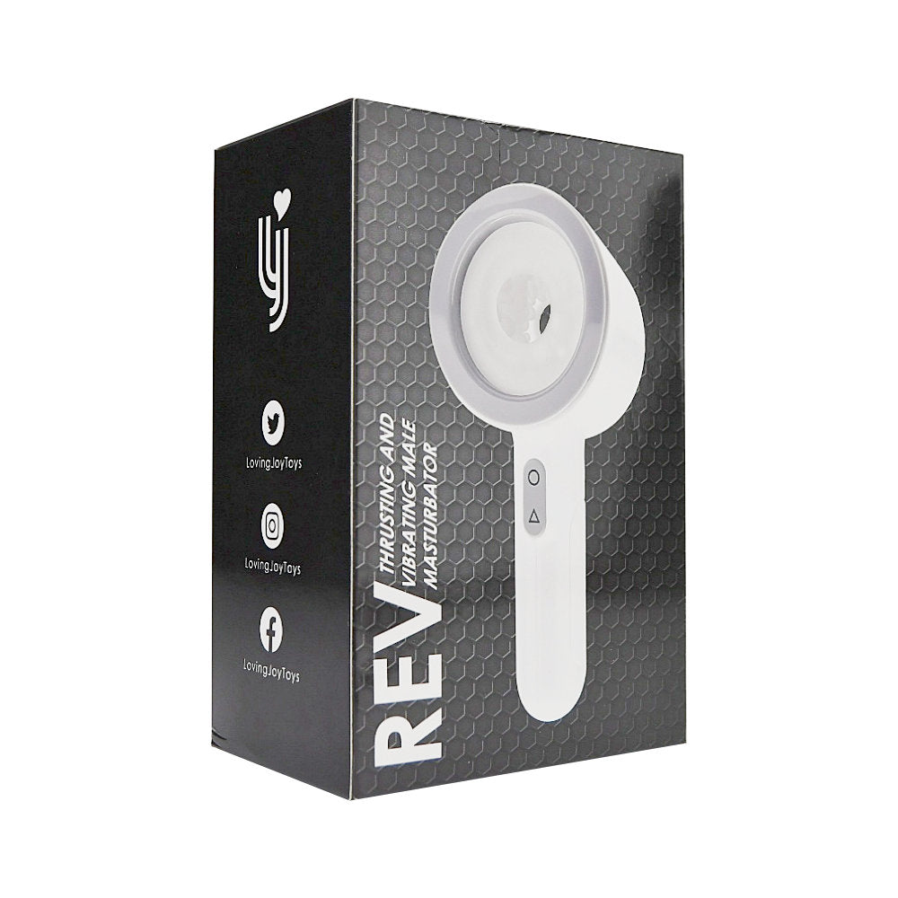 REV Thrusting and Vibrating Male Masturbator – USB Rechargeable, 8 Inch Length Male Masturbator Strokers - Vibrating