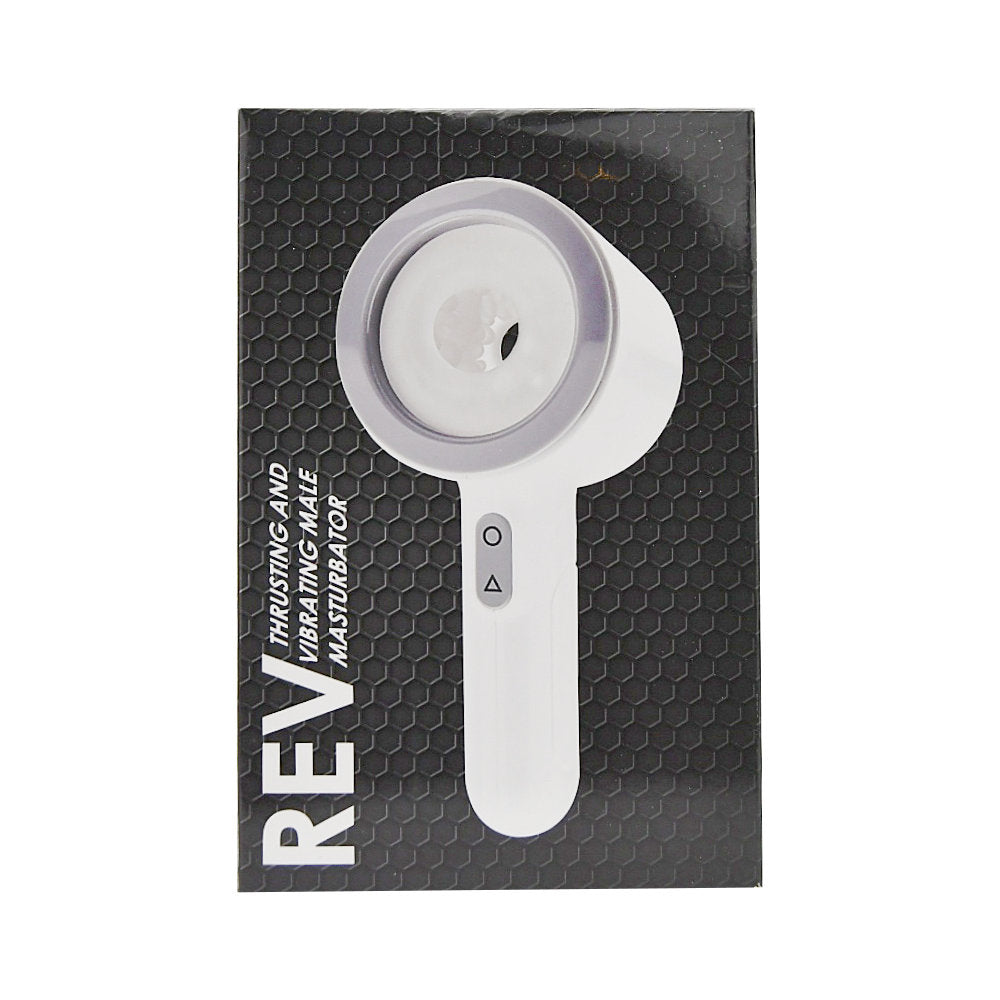 REV Thrusting and Vibrating Male Masturbator – USB Rechargeable, 8 Inch Length Male Masturbator Strokers - Vibrating