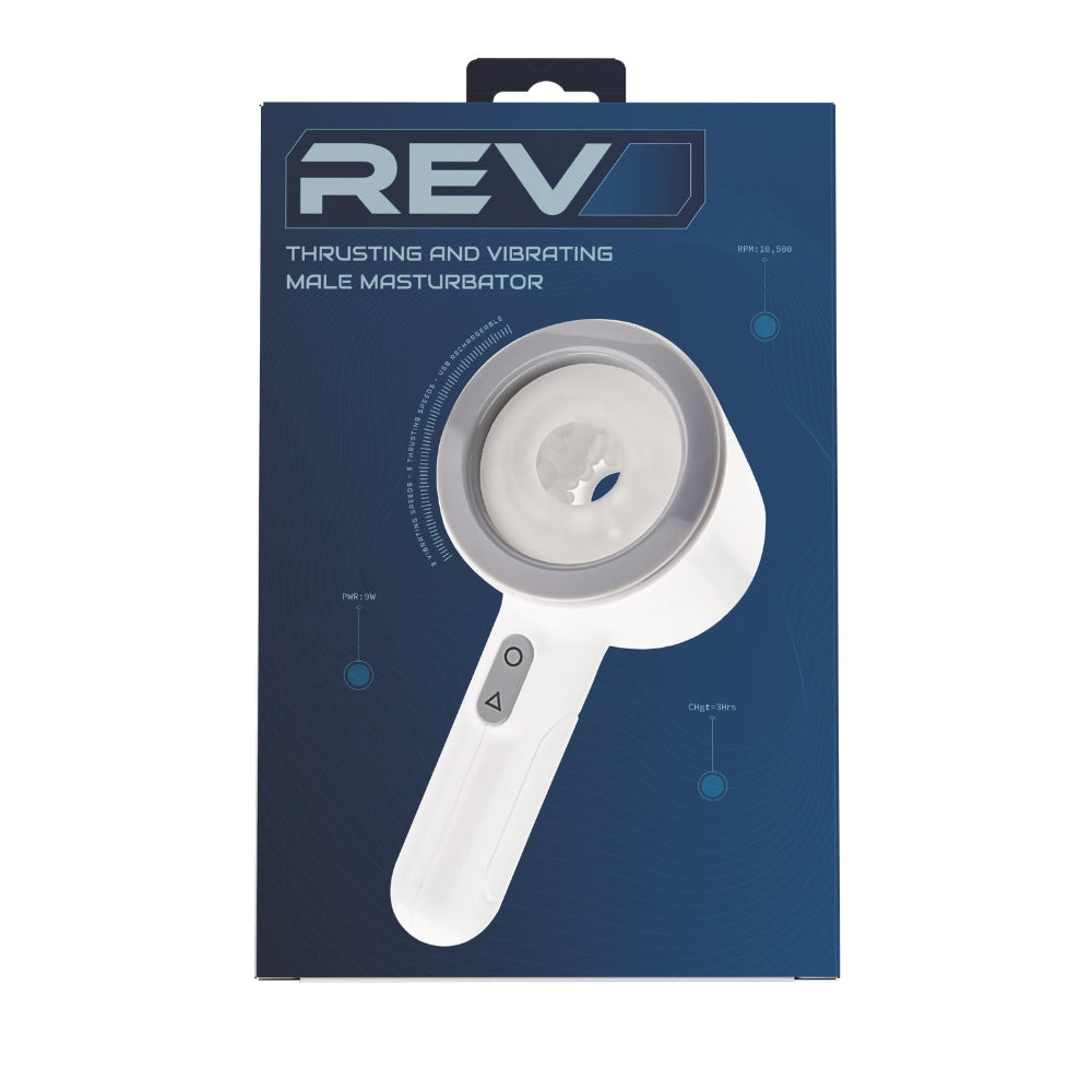 REV Thrusting and Vibrating Male Masturbator – USB Rechargeable 8 Inch > Sex Toys For Men > Masturbators > Vibrating