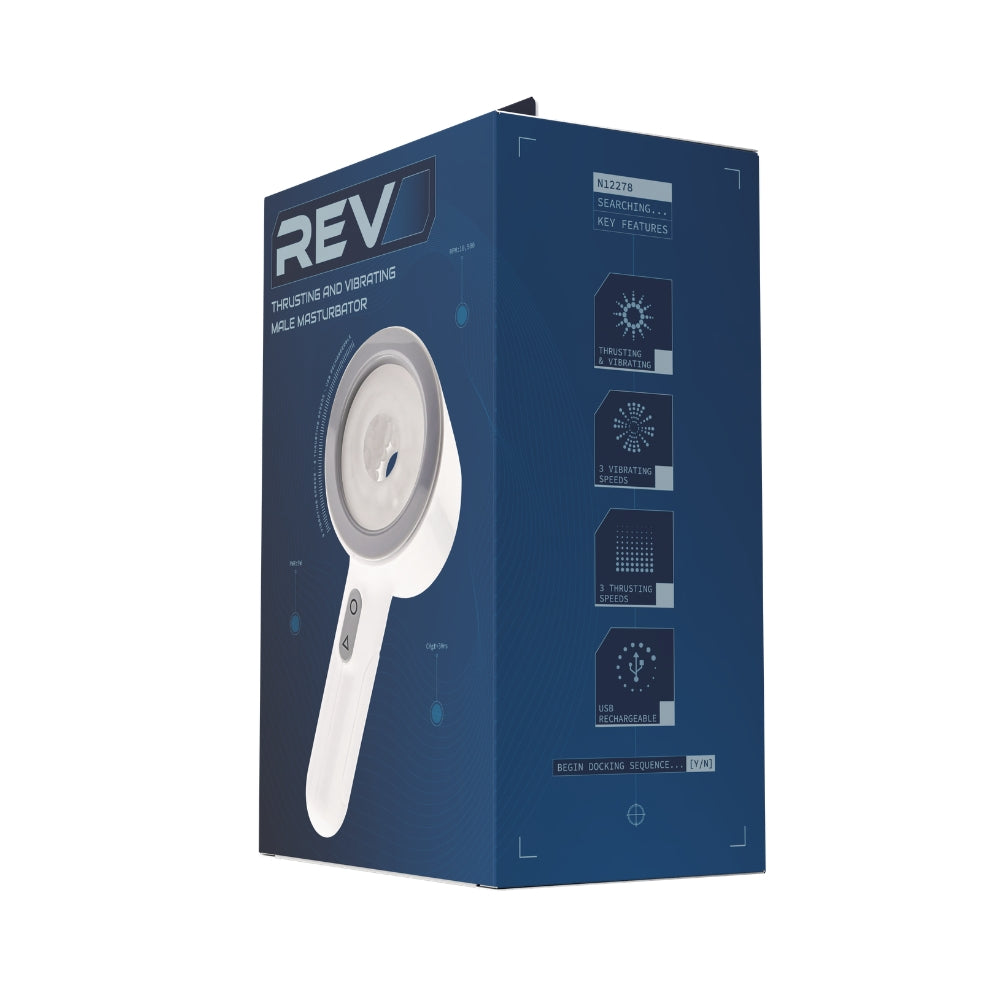 REV Thrusting and Vibrating Male Masturbator – USB Rechargeable 8 Inch > Sex Toys For Men > Masturbators > Vibrating