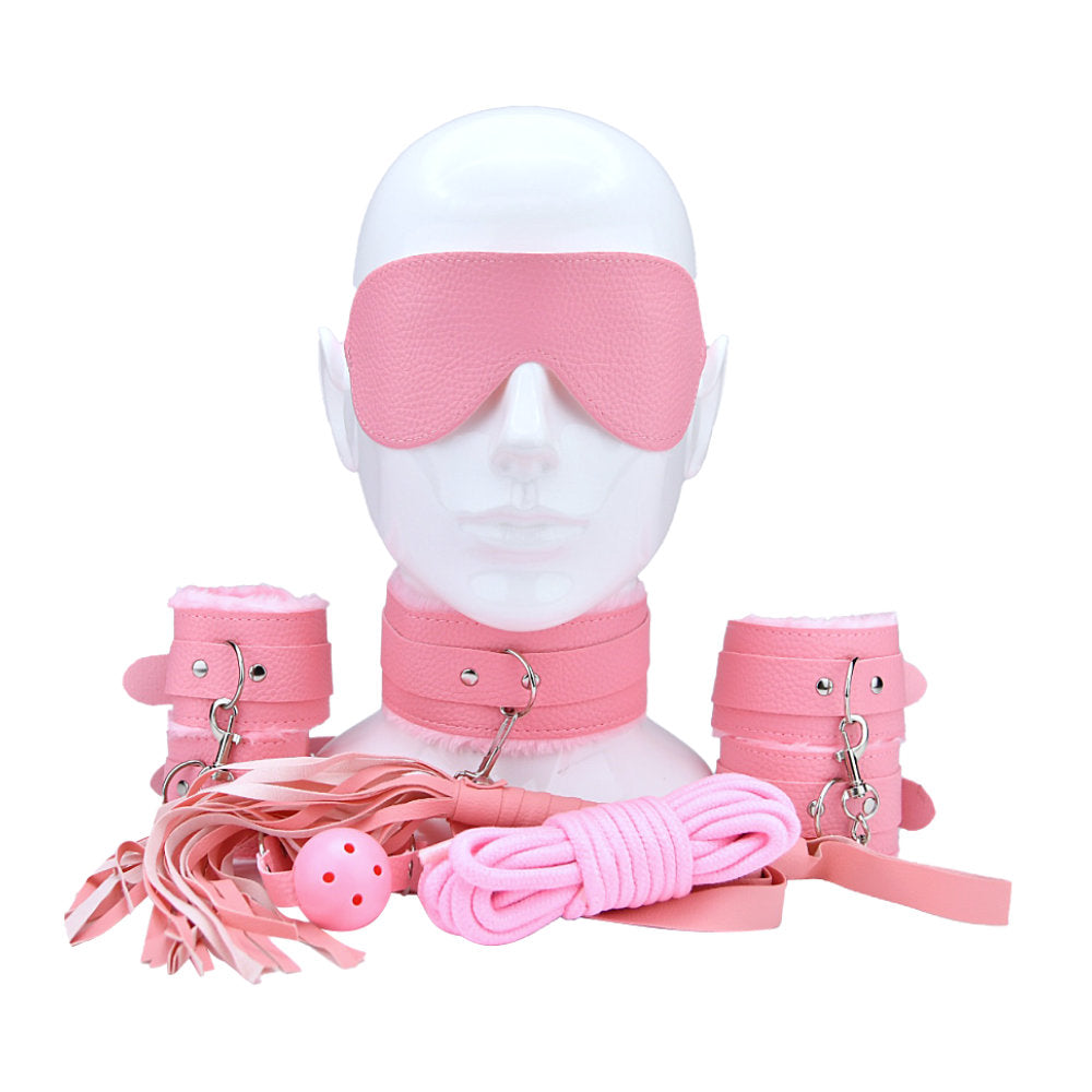 Bound To Play Beginner's Bondage Kit (Pink) – 8-Piece PVC Bondage Set Default Title > Bondage Gear > Bondage Kits Main image