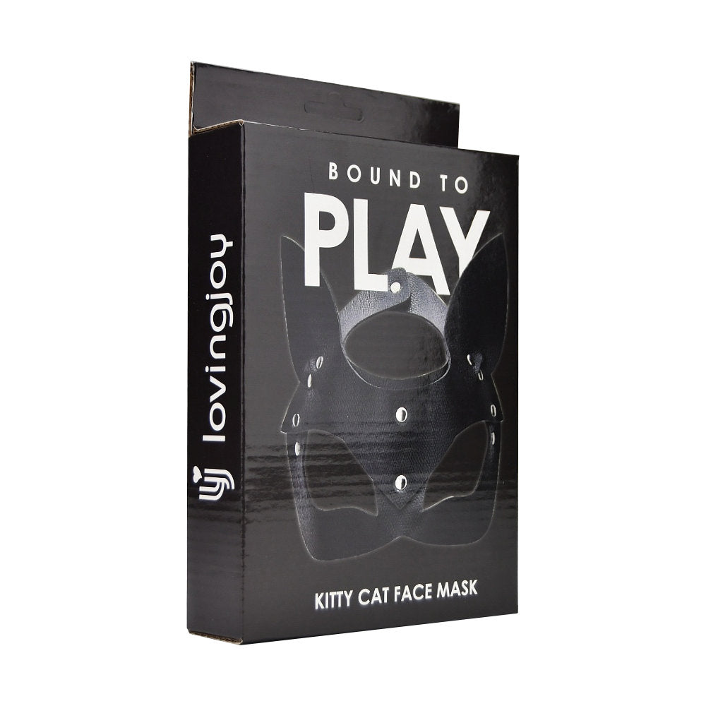 Bound to Play Kitty Cat Face Mask (Black) – Adjustable PU Leather Mask Masks