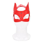 Bound to Play Kitty Cat Face Mask (Red) – Adjustable PU Leather Mask Default Title > Bondage Gear > Masks