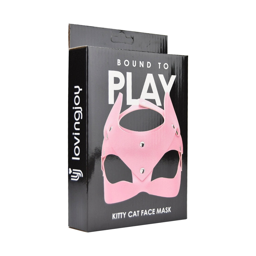 Bound to Play Kitty Cat Face Mask (Pink) – Adjustable PU Leather Mask Masks