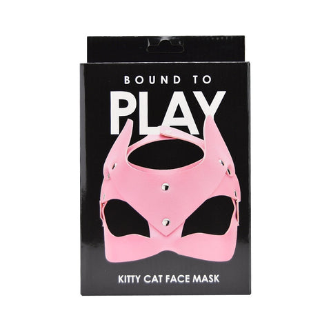 Bound to Play Kitty Cat Face Mask (Pink) – Adjustable PU Leather Mask Masks