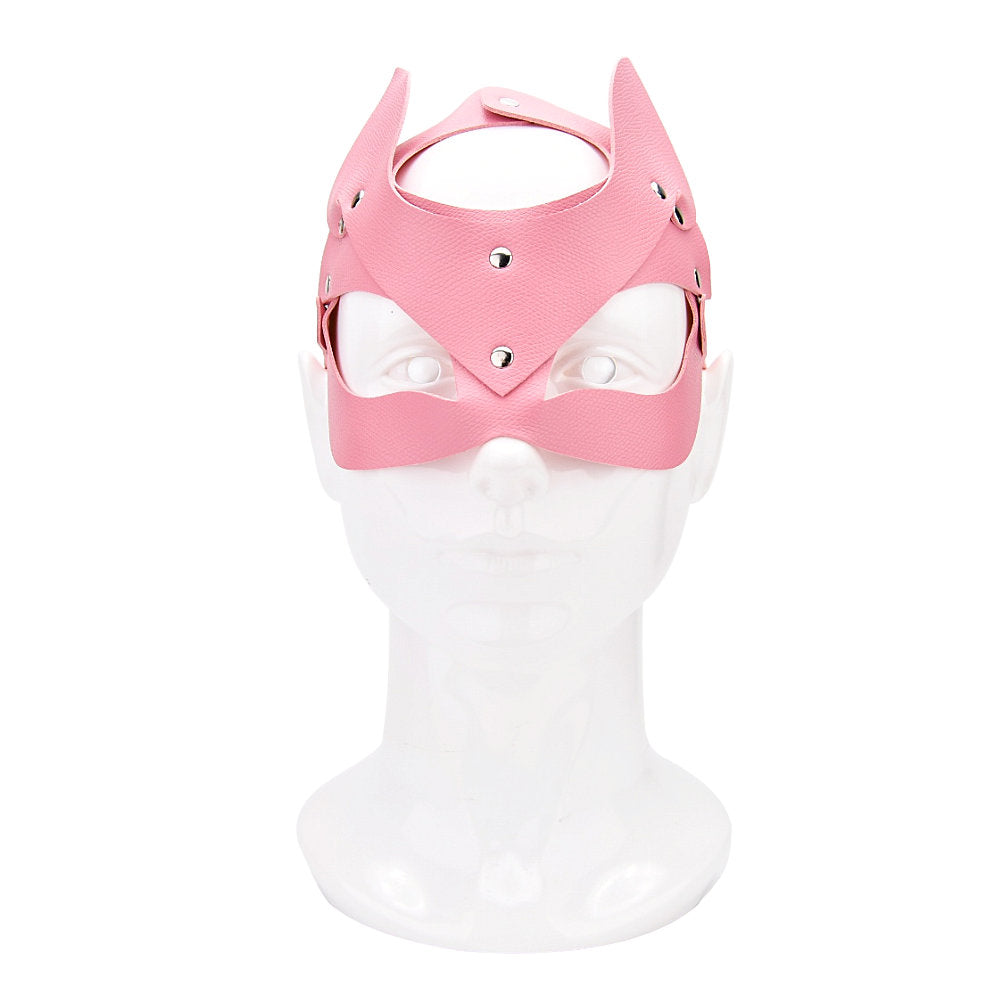 Bound to Play Kitty Cat Face Mask (Pink) – Adjustable PU Leather Mask Default Title > Bondage Gear > Masks