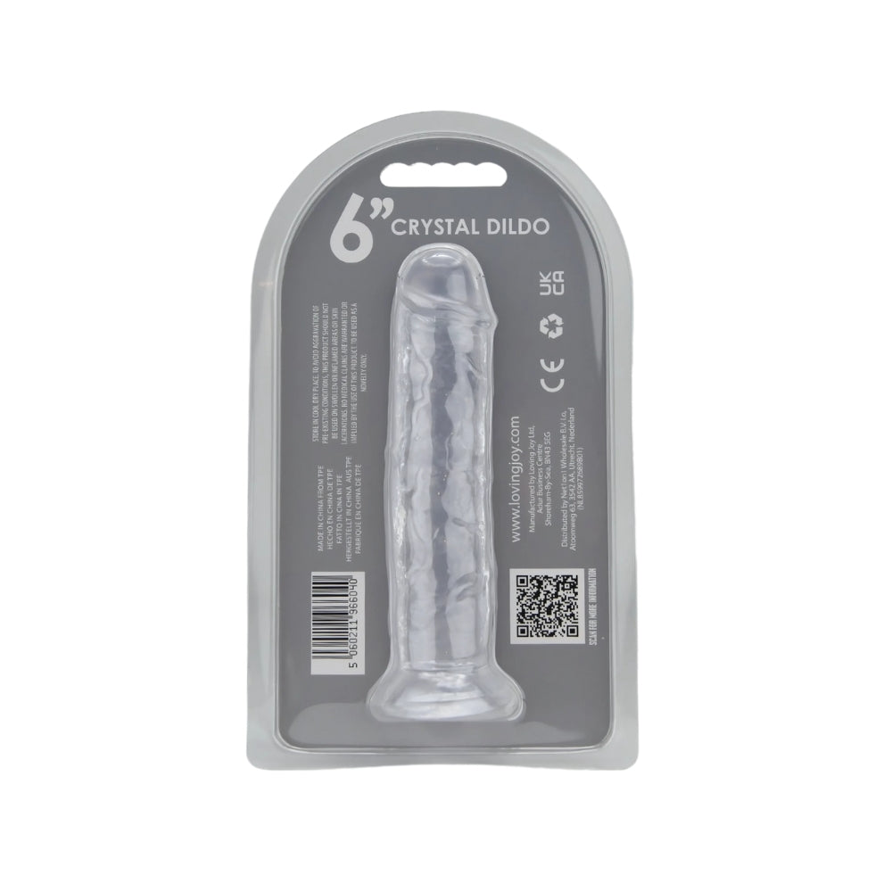 Loving Joy 6 Inch Suction Cup Dildo Clear – Realistic 6 Inch Length 1.4 Inch Diameter Dildo DONGS