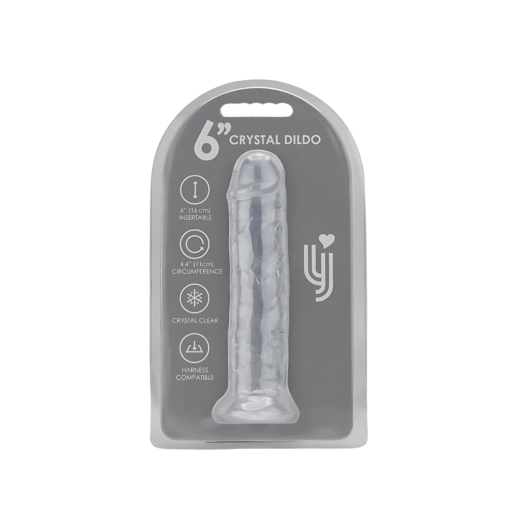 Loving Joy 6 Inch Suction Cup Dildo Clear – Realistic 6 Inch Length 1.4 Inch Diameter Dildo DONGS