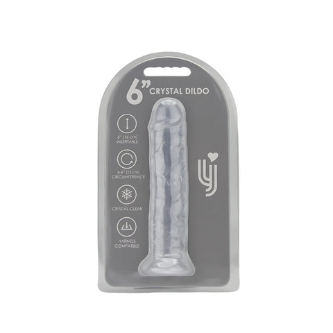 Loving Joy 6 Inch Suction Cup Dildo Clear – Realistic 6 Inch Length 1.4 Inch Diameter Dildo DONGS