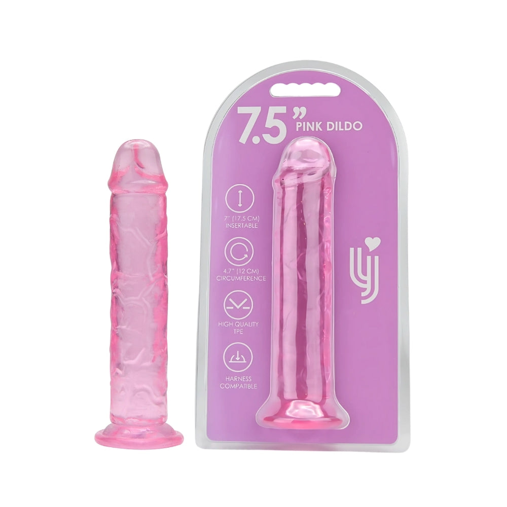 Loving Joy 7.5 Inch Suction Cup Dildo (Pink) – Realistic 7.75 Inch Length, 1.5 Inch Diameter Dildo > Dildos > Realistic Dildos