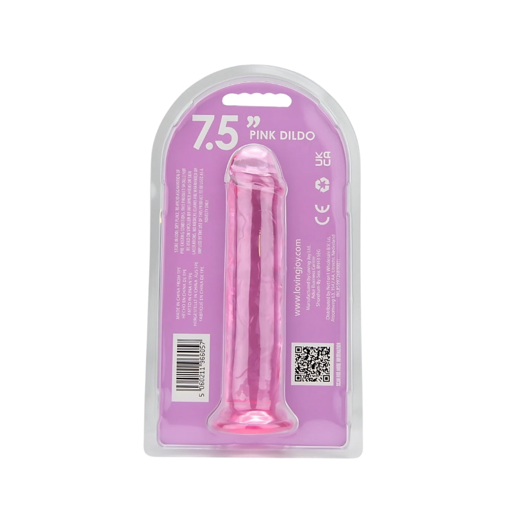 Loving Joy 7.5 Inch Suction Cup Dildo (Pink) – Realistic 7.75 Inch Length, 1.5 Inch Diameter Dildo DONGS