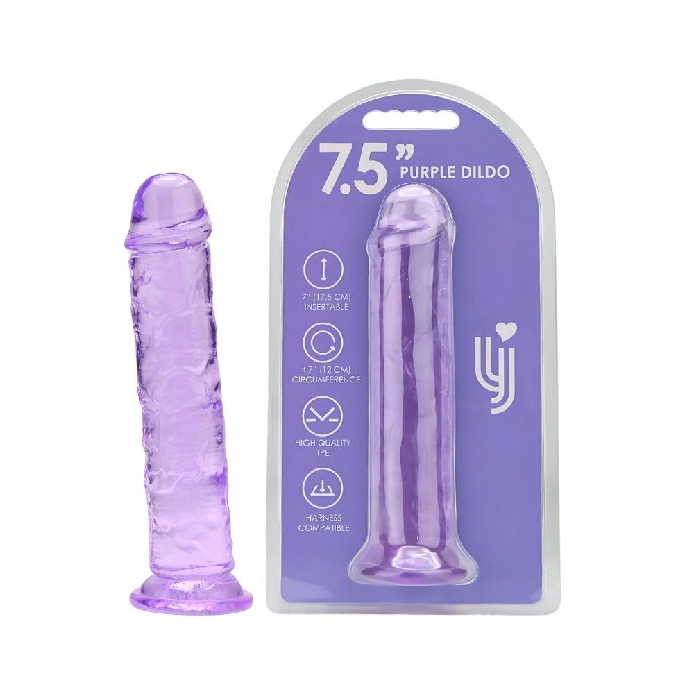 Loving Joy 7.5 Inch Suction Cup Dildo (Purple) – Realistic 7.75 Inch Length 1.5 Inch Diameter Dildo > Dildos > Realistic Dildos