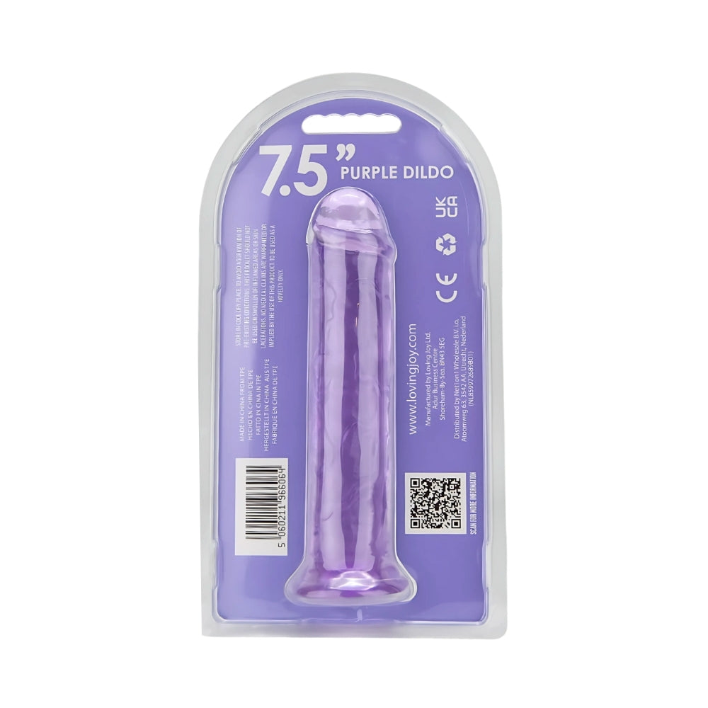 Loving Joy 7.5 Inch Suction Cup Dildo (Purple) – Realistic 7.75 Inch Length 1.5 Inch Diameter Dildo DONGS