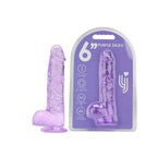 Loving Joy 6.5 Inch Dildo with Balls (Purple) – Realistic Suction Cup Dildo 6.5 Inch Length 1.25 Inch Diameter > Dildos > Slim Dildos