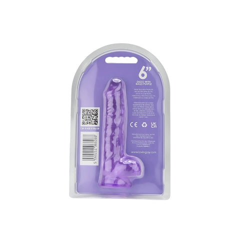 Loving Joy 6.5 Inch Dildo with Balls (Purple) – Realistic Suction Cup Dildo 6.5 Inch Length 1.25 Inch Diameter DONGS