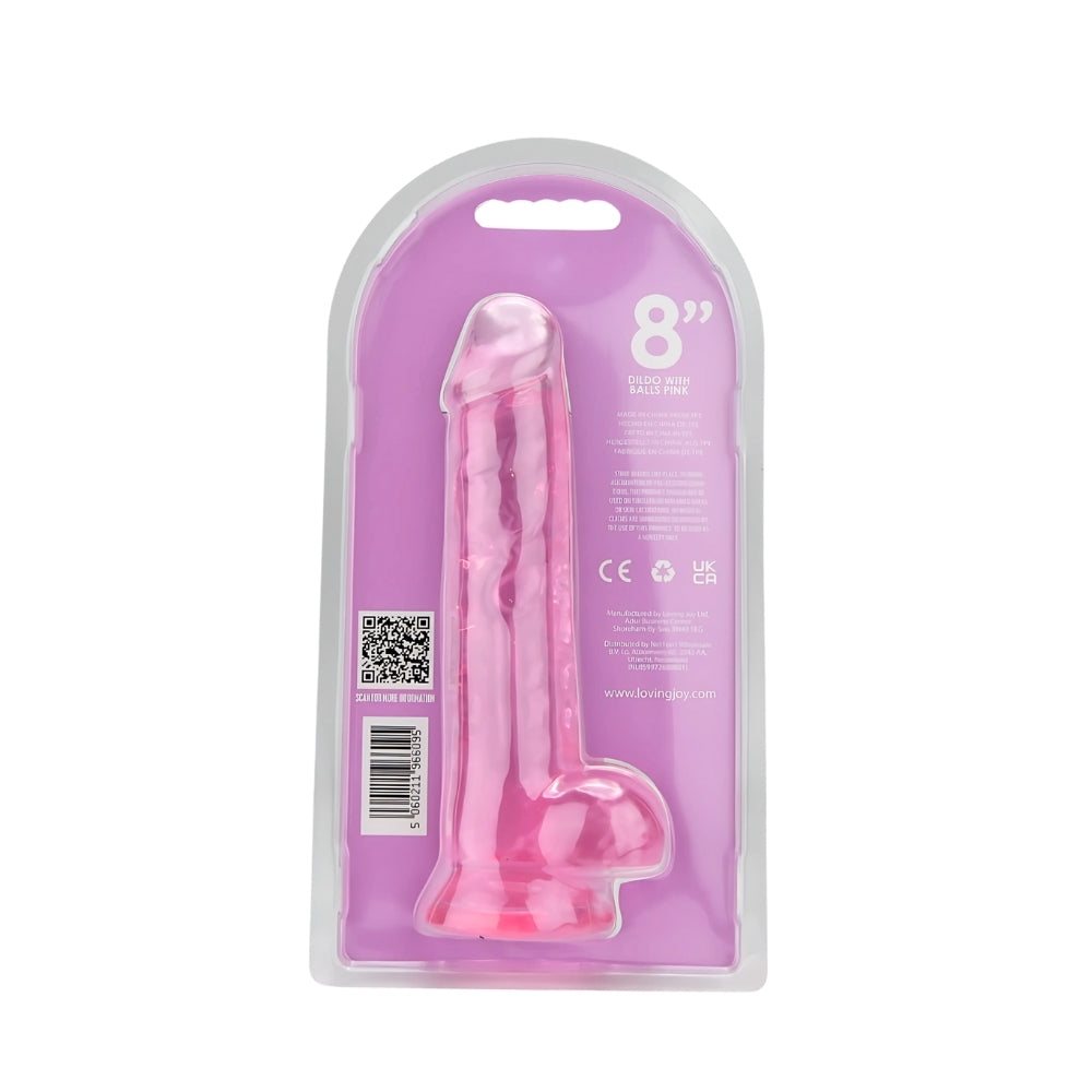 Loving Joy 8.5 Inch Dildo with Balls (Pink) – Realistic Dildo 6.5 Inch Insertable Length, 1.5 Inch Diameter DONGS