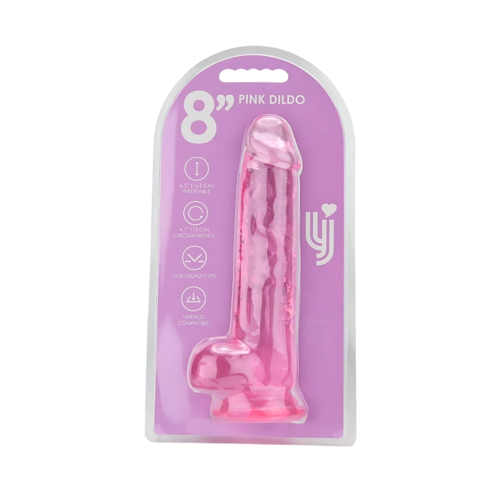 Loving Joy 8.5 Inch Dildo with Balls (Pink) – Realistic Dildo 6.5 Inch Insertable Length, 1.5 Inch Diameter DONGS