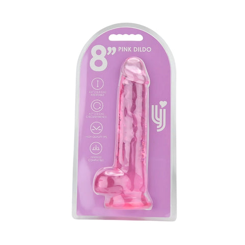 Loving Joy 8.5 Inch Dildo with Balls (Pink) – Realistic Dildo 6.5 Inch Insertable Length, 1.5 Inch Diameter DONGS