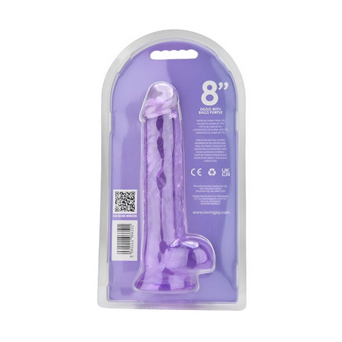 Loving Joy 8.5 Inch Purple Dildo with Balls – Realistic Suction Cup Dildo 8.5 Inch Length 1.5 Inch Diameter DONGS