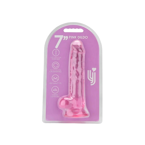 Loving Joy 7.5 Inch Dildo with Balls (Pink) – Realistic Dildo 7.5 Inch Length 1.4 Inch Diameter DONGS