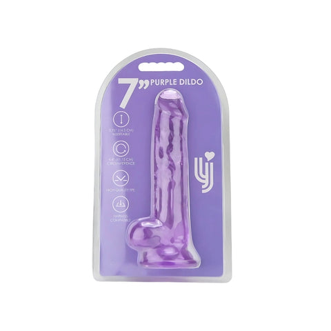 Loving Joy 7.5 Inch Dildo with Balls (Purple) – Realistic Suction Cup Dildo 7.5 Inch Length 1.4 Inch Diameter DONGS