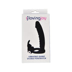 Loving Joy Double Fun Vibrating Rabbit Double Penetration Strap-On > Dildos > Strapless Strap Ons
