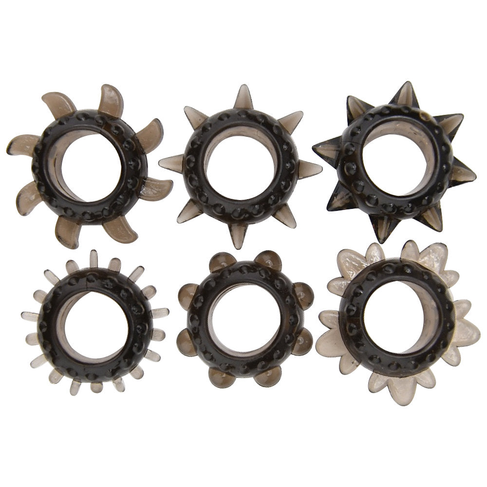 Loving Joy Textured Cock Ring Set – Stretch TPE Cock Rings Pack of 6 > Cock Ring > Sets Main image