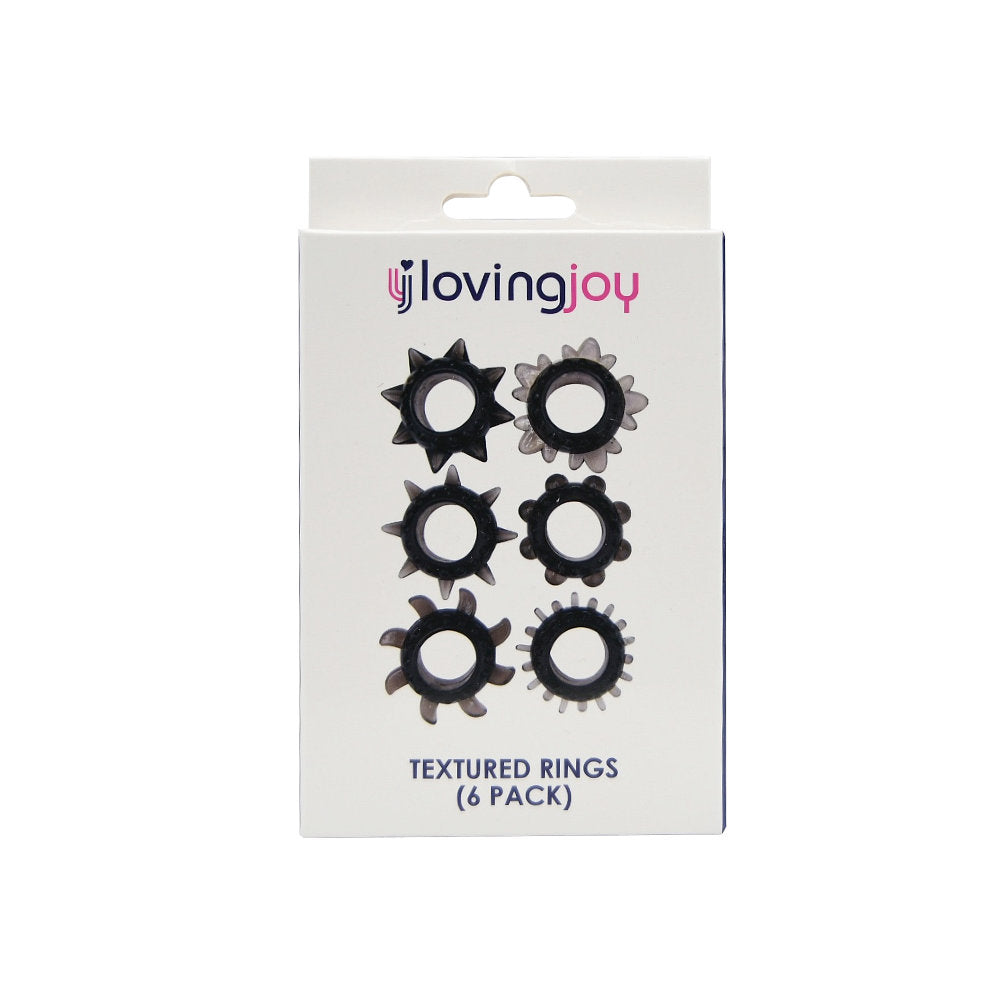 Loving Joy Textured Cock Ring Set – Stretch TPE Cock Rings Pack of 6 > Cock Ring > Sets