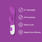 Jessica Rabbit Textured Vibrator – Silicone, 10 Functions, Curved Shaft > Vibrators > Ladies > Rabbit