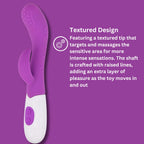 Jessica Rabbit Textured Vibrator – Silicone, 10 Functions, Curved Shaft > Vibrators > Ladies > Rabbit