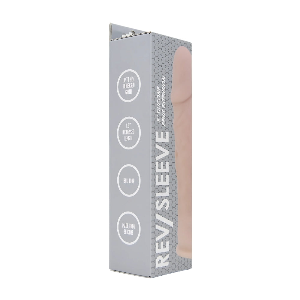 Rev-Sleeves 8 Inch Realistic Silicone Penis Extension Sleeve – Stretchy Silicone Penis Extension Sleeve > Sex Toys For Men > Penis Sleeves