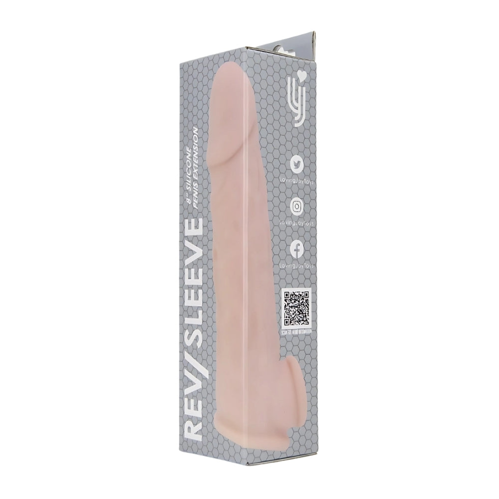 Rev-Sleeves 8 Inch Realistic Silicone Penis Extension Sleeve – Stretchy Silicone Penis Extension Sleeve > Sex Toys For Men > Penis Sleeves