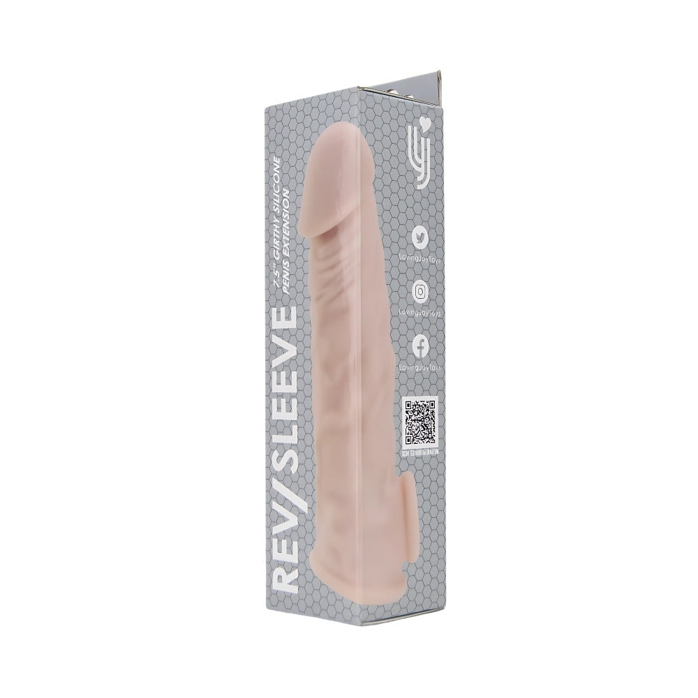 Rev-Sleeves 7.5 Inch Girthy Realistic Silicone Penis Extension Sleeve – Stretchy Fit Penis Extension Sleeve SLEEVES
