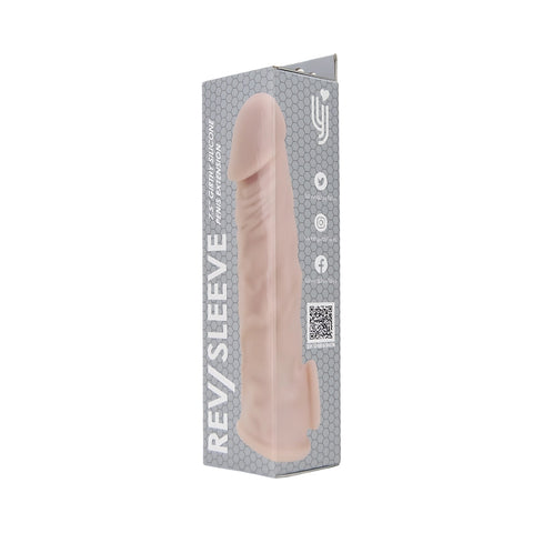 Rev-Sleeves 7.5 Inch Girthy Realistic Silicone Penis Extension Sleeve – Stretchy Fit Penis Extension Sleeve SLEEVES