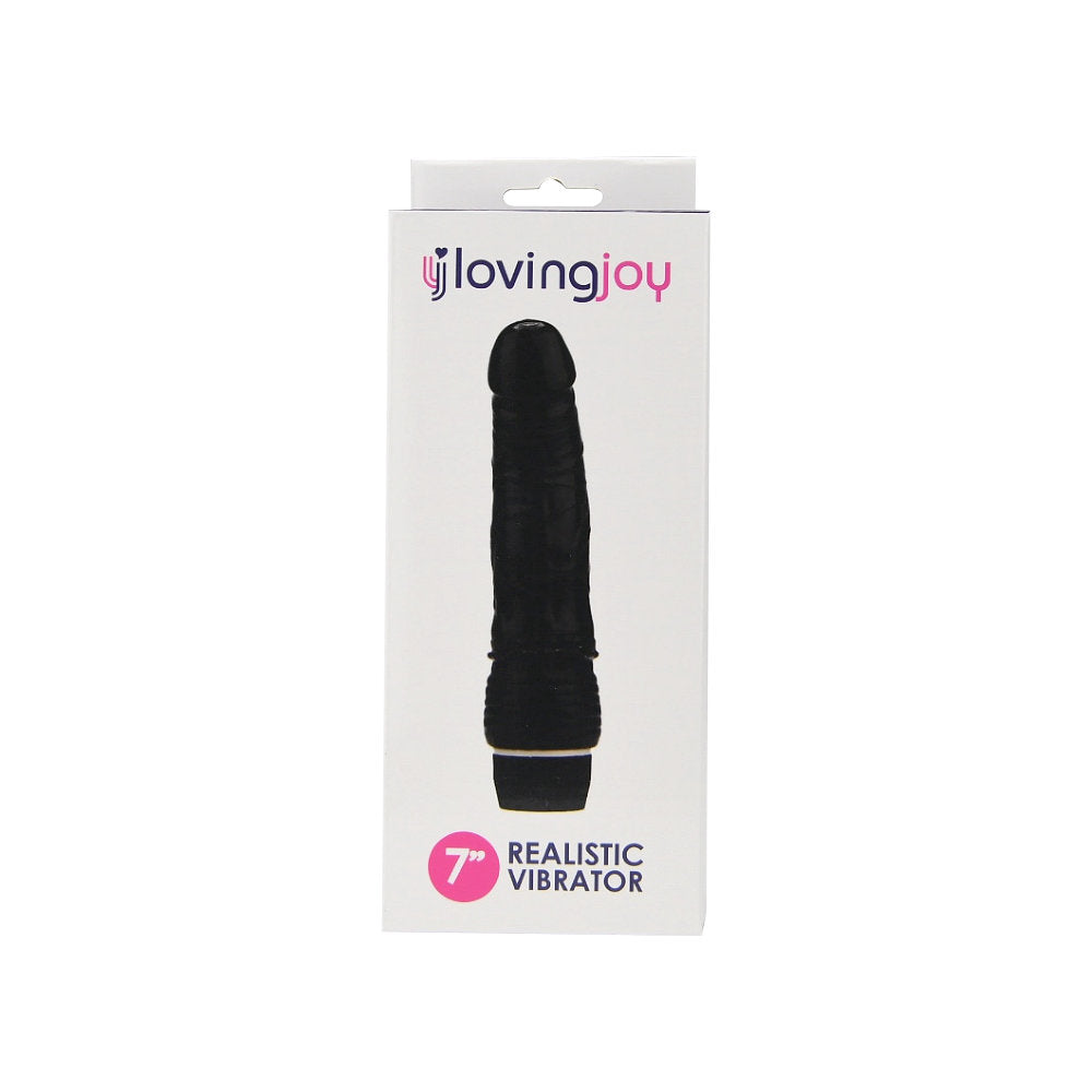 Loving Joy 7 Inch Realistic Vibrator (Black) – Waterproof Multi-Speed Vibrator > Realistic Dildos and Vibes > Realistic Vibrators