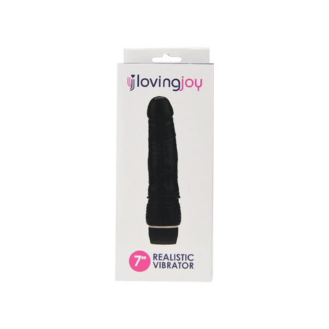 Loving Joy 7 Inch Realistic Vibrator (Black) – Waterproof Multi-Speed Vibrator > Realistic Dildos and Vibes > Realistic Vibrators