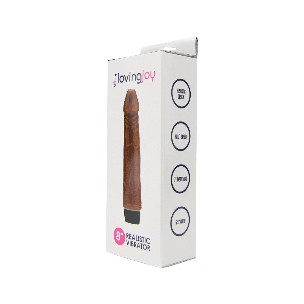 Loving Joy 8.5 Inch Realistic Vibrator (Brown) – Waterproof Multi-Speed Vibrator > Realistic Dildos and Vibes > Realistic Vibrators