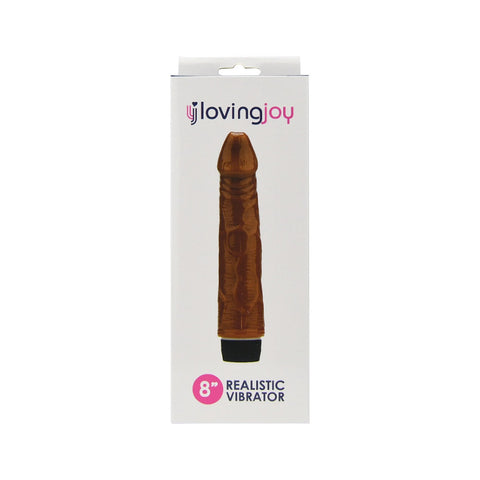 Loving Joy 8.5 Inch Realistic Vibrator (Brown) – Waterproof Multi-Speed Vibrator > Realistic Dildos and Vibes > Realistic Vibrators