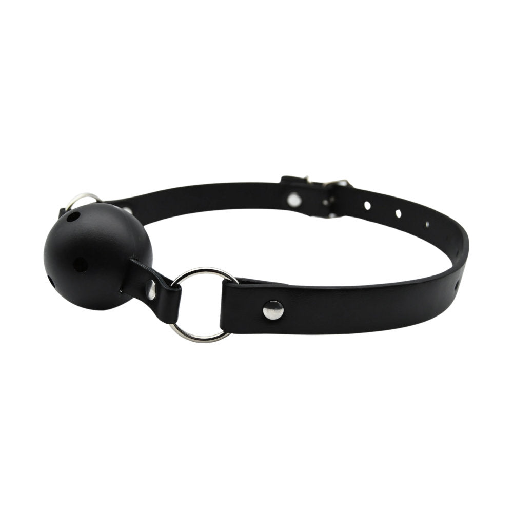 Bound to Play Breathable Ball Gag (Black) – Adjustable Breathable Ball Gag Gags