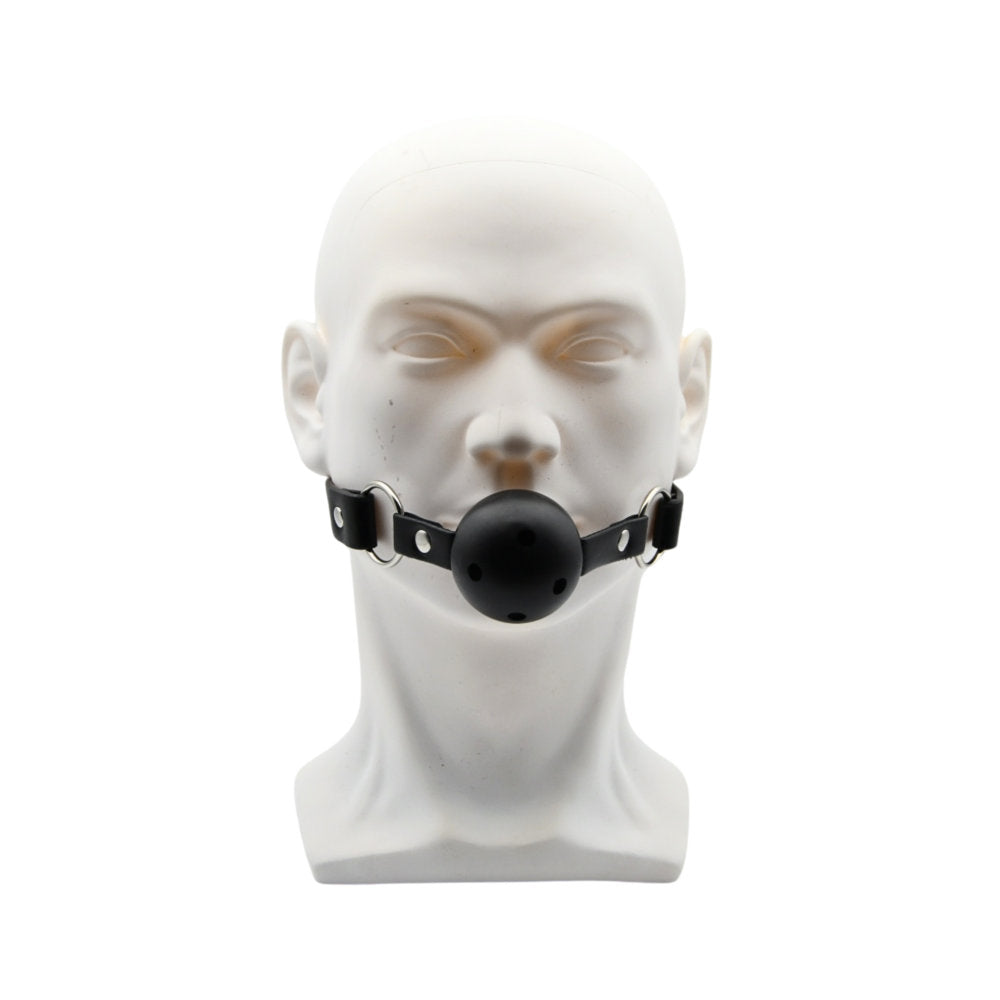 Bound to Play Breathable Ball Gag (Black) – Adjustable Breathable Ball Gag Gags