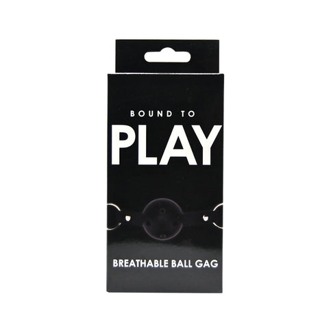 Bound to Play Breathable Ball Gag (Black) – Adjustable Breathable Ball Gag Gags