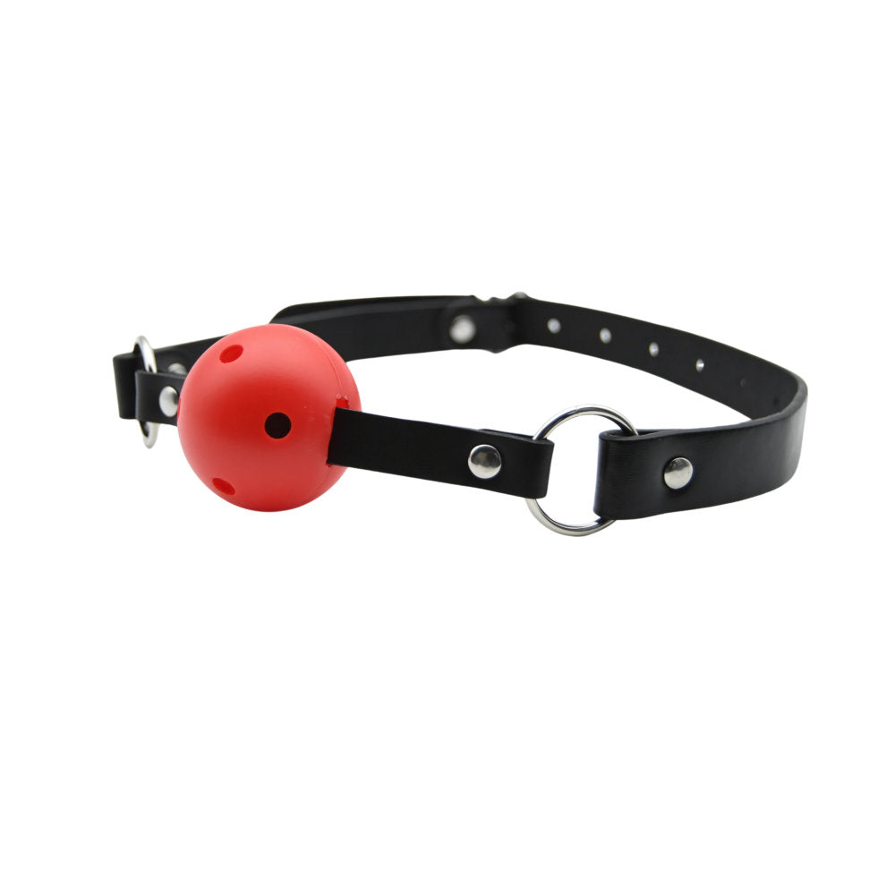 Bound to Play Breathable Ball Gag (Red) – Adjustable Ball Gag Gags