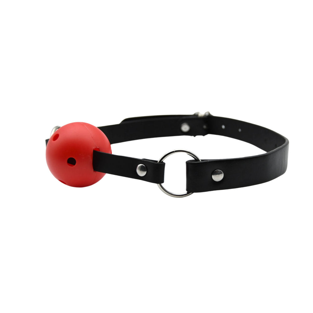 Bound to Play Breathable Ball Gag (Red) – Adjustable Ball Gag Gags