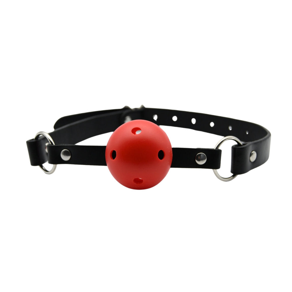 Bound to Play Breathable Ball Gag (Red) – Adjustable Ball Gag Gags
