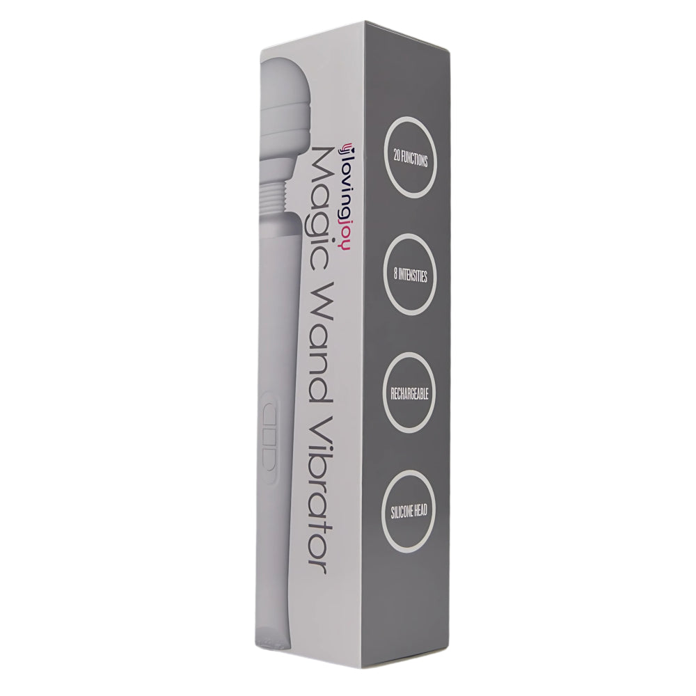 Loving Joy Rechargeable Magic Wand Vibrator (White) – Large Vibrator With 20 Modes > Sex Toys > Massage Wands