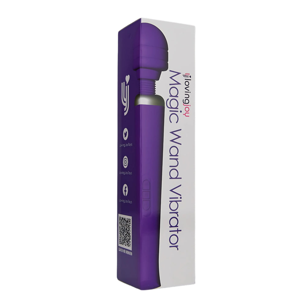 Loving Joy Rechargeable Magic Wand Vibrator (Purple) – 20 Modes Vibrator Electric Massager
