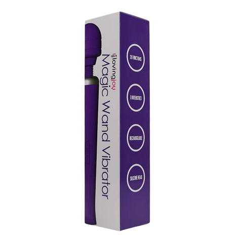 Loving Joy Rechargeable Magic Wand Vibrator (Purple) – 20 Modes Vibrator Electric Massager